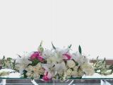 Altar table flower mix white rose and casa blanca 